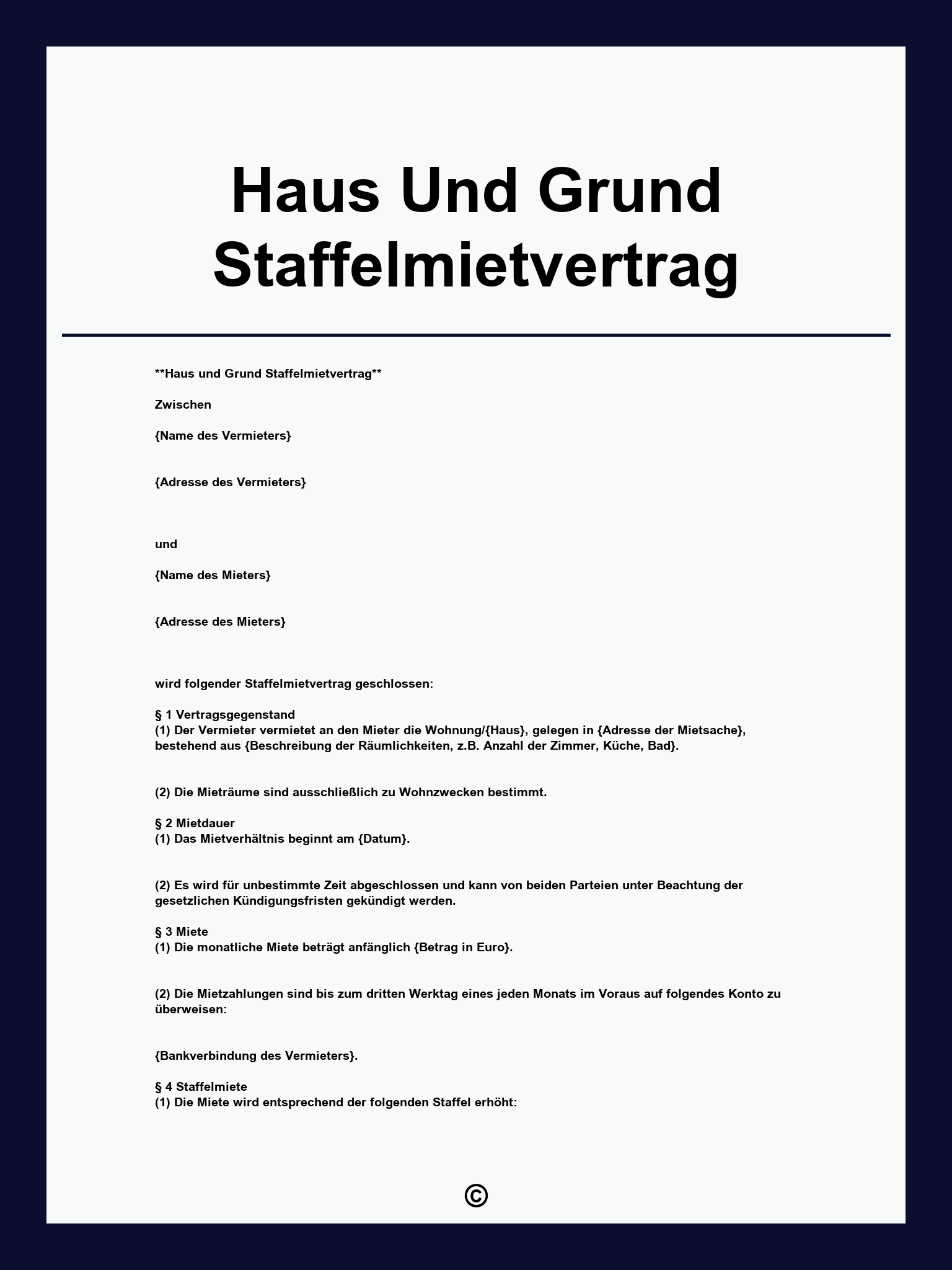Haus Und Grund Staffelmietvertrag