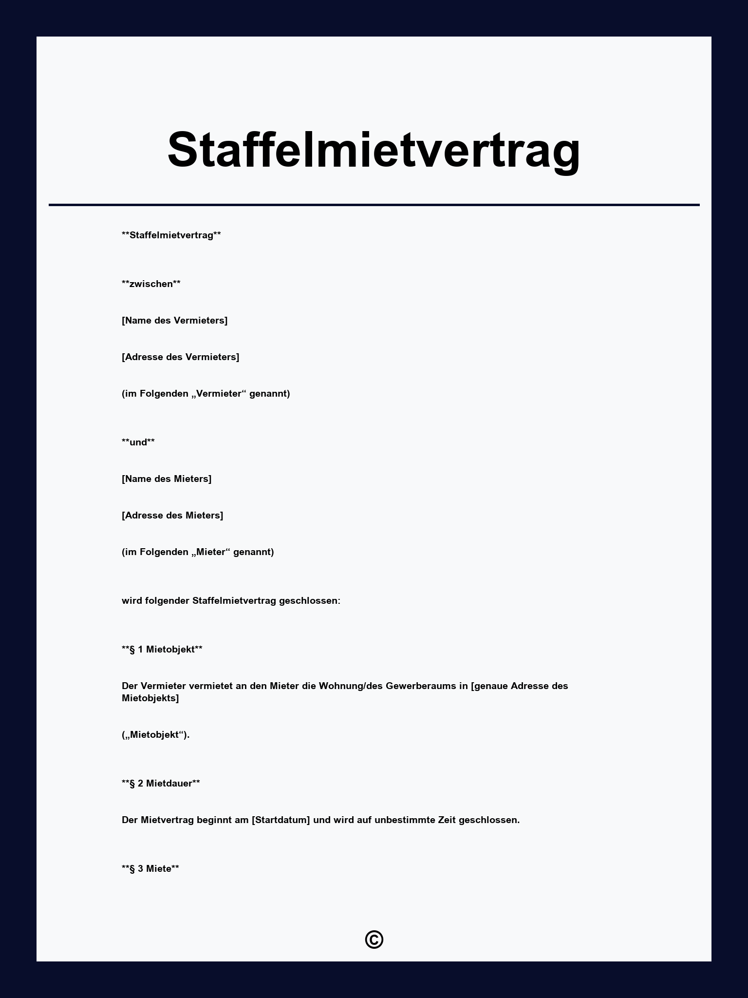 Staffelmietvertrag