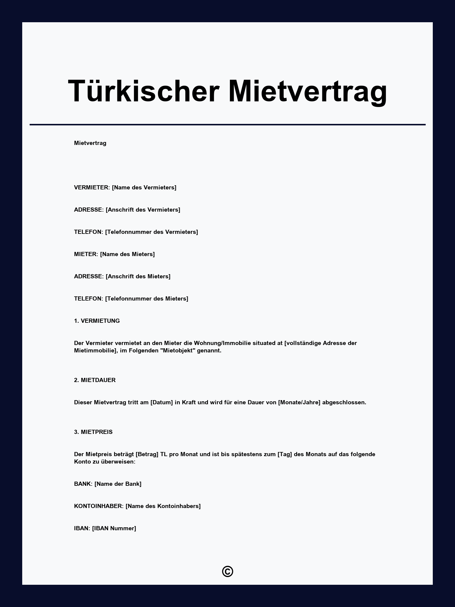 Türkischer Mietvertrag